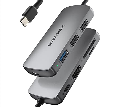 Hub USB C MAVINEX 8 en 1 Adaptador USB C a HDMI 4K Power Delivery...