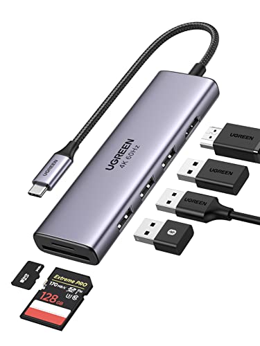 UGREEN Hub USB C 4K 60Hz, 6 En 1 USB C Hub a HDMI 4K 60Hz, USB 3.0...