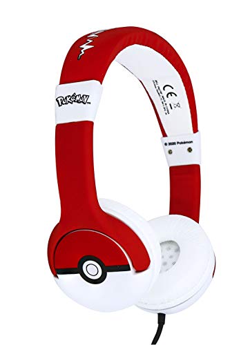 OTL Technologies- Auriculares para niños con Cable Rojo Pokeball...
