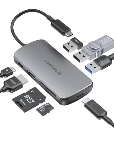 Hub USB C MAVINEX 8 en 1 Adaptador USB C a HDMI 4K Power Delivery...