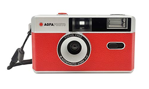 Cámara de fotos Agfa analógica de 35mm. roja