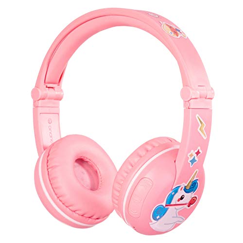 BuddyPhones Play - auricular bluetooth para bebé, rosa