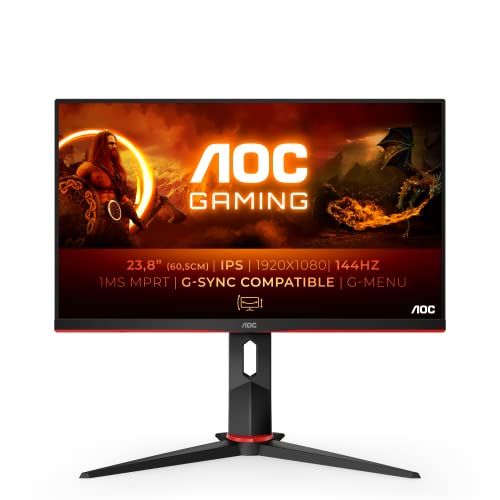 AOC 24G2- Monitor Gaming de 24', Full HD, (IPS, 1ms, 144Hz, Free-Sync,...
