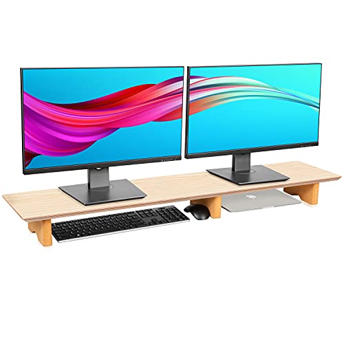 Aothia Soporte para monitor grande, estante de madera para escritorio...