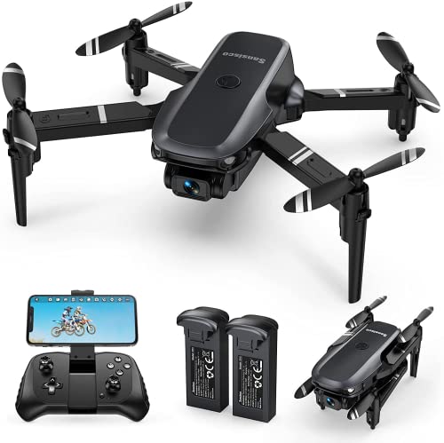 Sansisco Drones con Camara 1080P, Plegable WiFi FPV RC Quadcopter para...