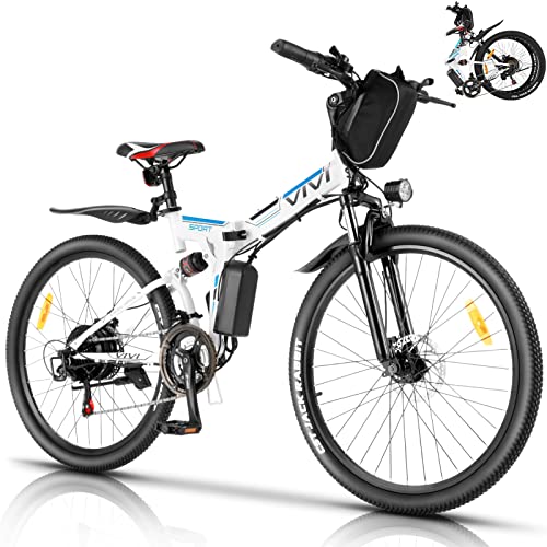 Vivi Bicicleta Eléctrica de Montaña Plegable,26"E-Bike MTB Pedal...