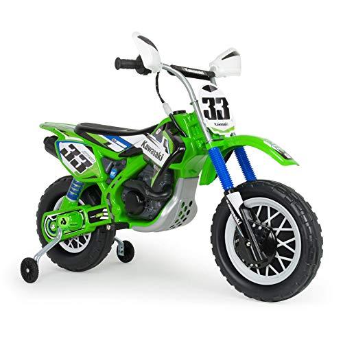 INJUSA - Moto Cross Kawasaki a Batería 12V Verde Licenciada con...